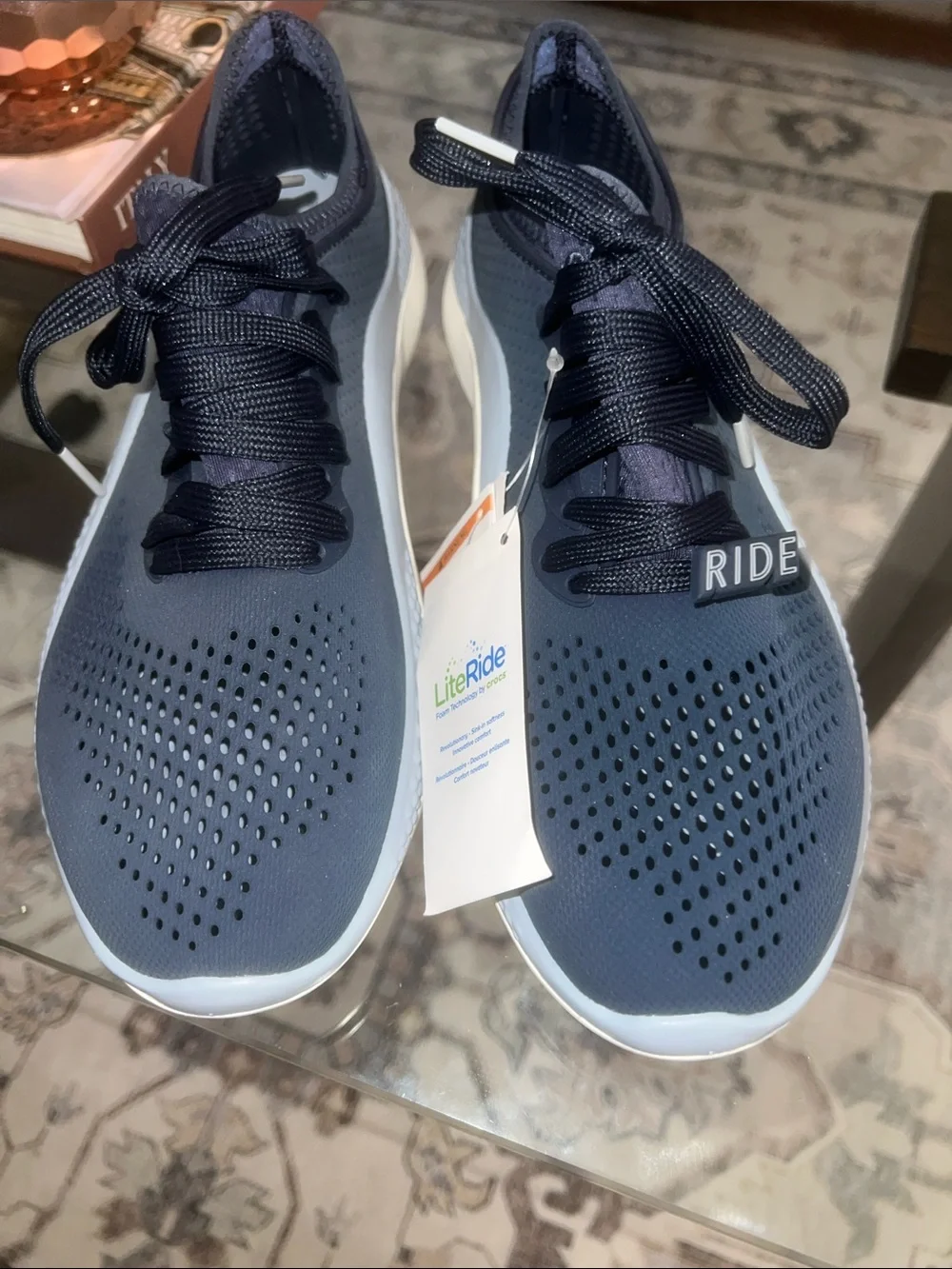 Crocs LiteRide 360 Pacer Sneakers Women’s w10 Navy Blue Grey Lightweight